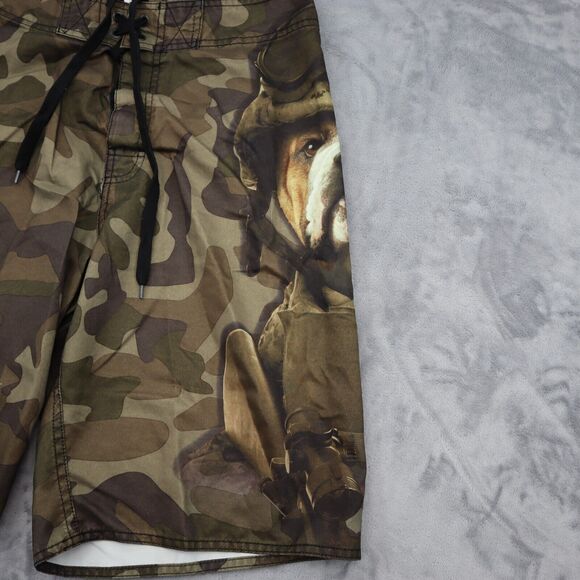 The Mountain Shorts Mens 30 Camouflage Military Bulldog Drawstring Bottoms - Picture 11 of 16